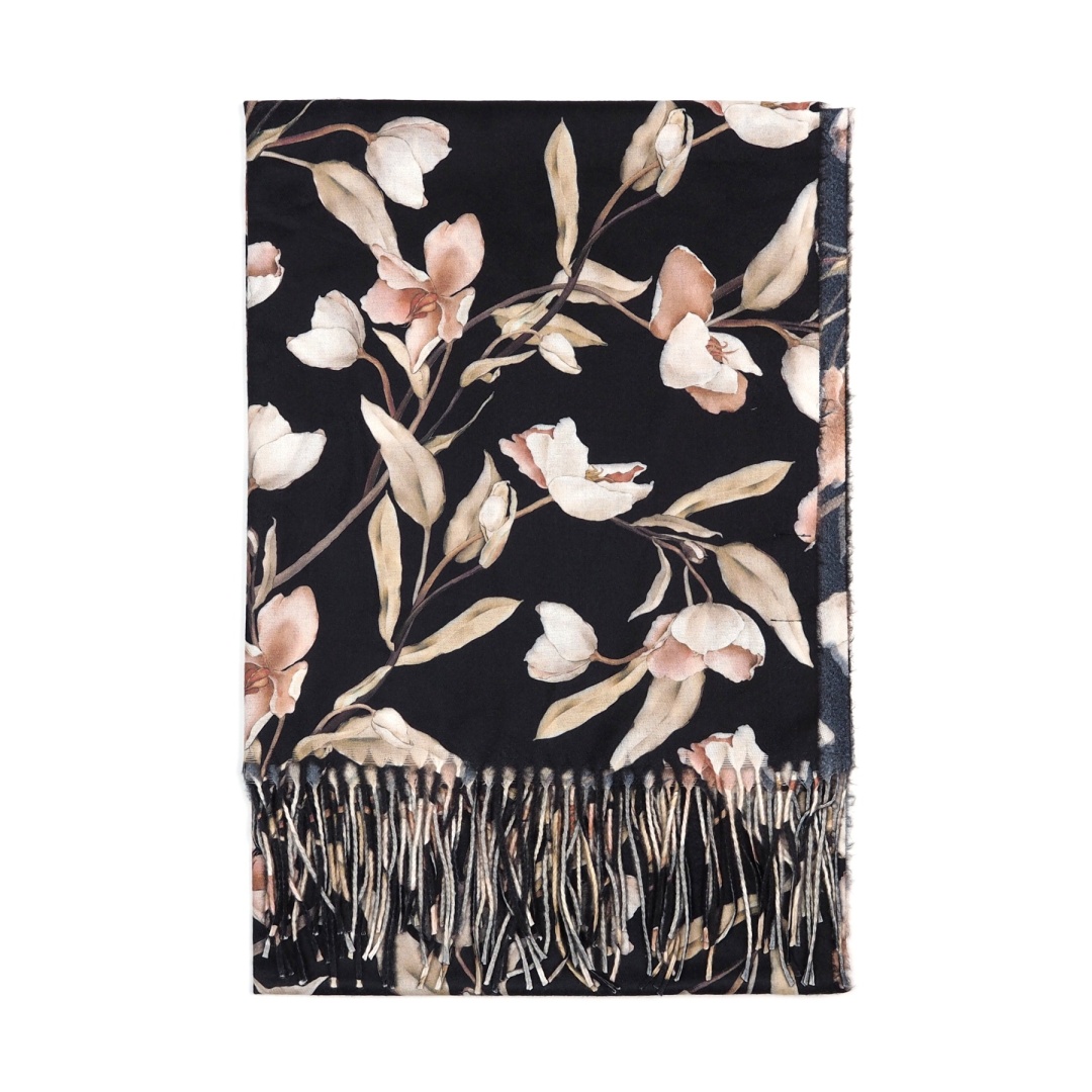 CTCW-13 Szalik damski 100% wiskoza czarny 200x70cm